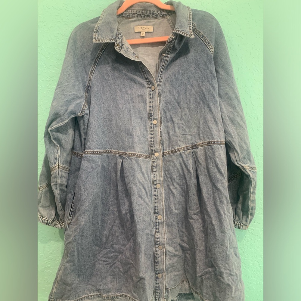 Habitual Denim dress festival summer cowgirl western L - Picture 3 of 9